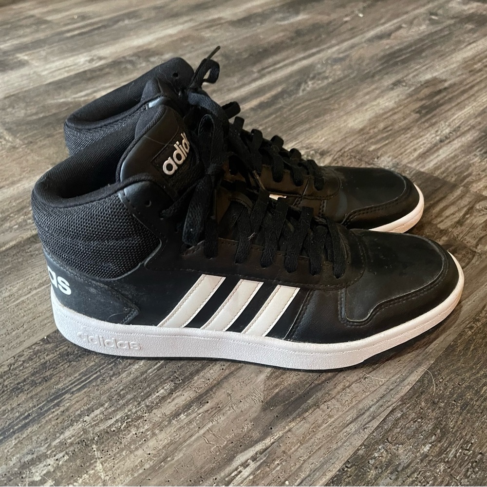Black and White leather Hi-Top Men’s Adidas